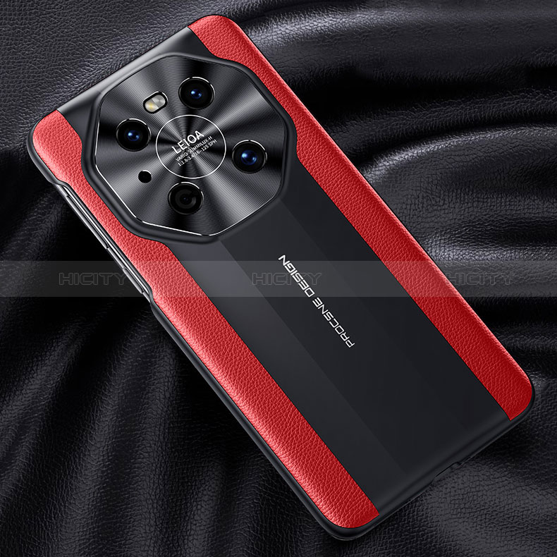 Coque Luxe Cuir Housse Etui JB5 pour Huawei Mate 40 Pro Rouge Plus