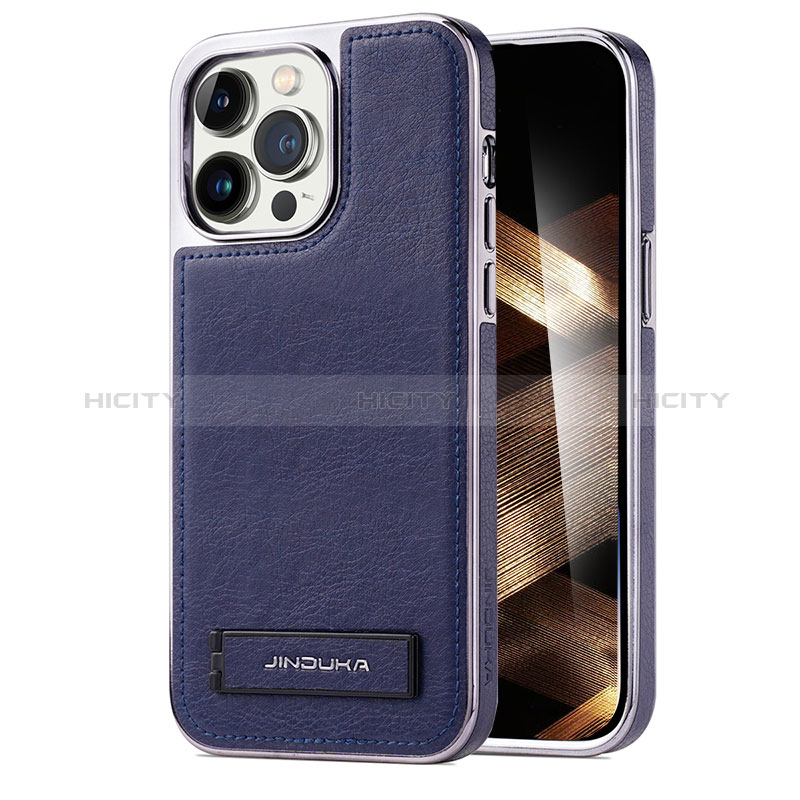 Coque Luxe Cuir Housse Etui JD1 pour Apple iPhone 14 Pro Bleu Plus