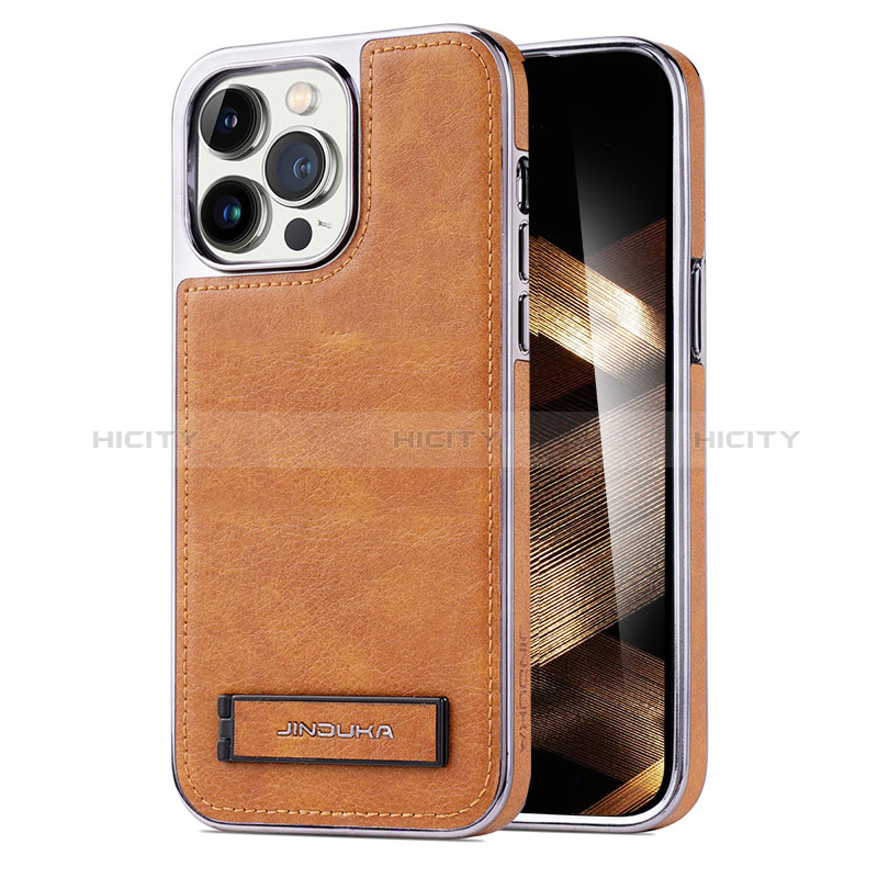 Coque Luxe Cuir Housse Etui JD1 pour Apple iPhone 16 Pro Max Marron Plus