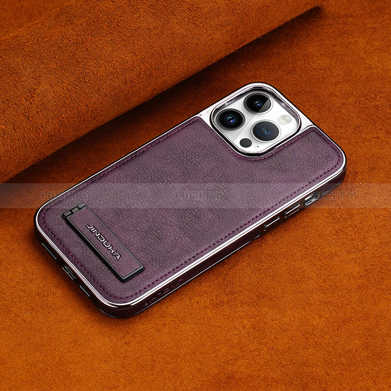 Coque Luxe Cuir Housse Etui JD2 pour Apple iPhone 14 Pro Max Violet Plus