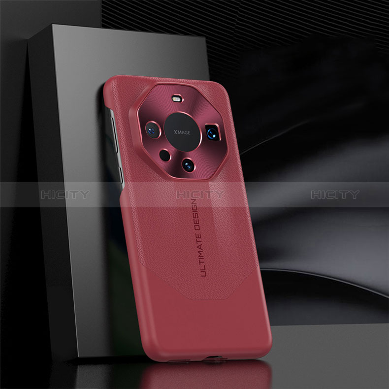 Coque Luxe Cuir Housse Etui JL1 pour Huawei Mate 60 Pro Rouge Plus