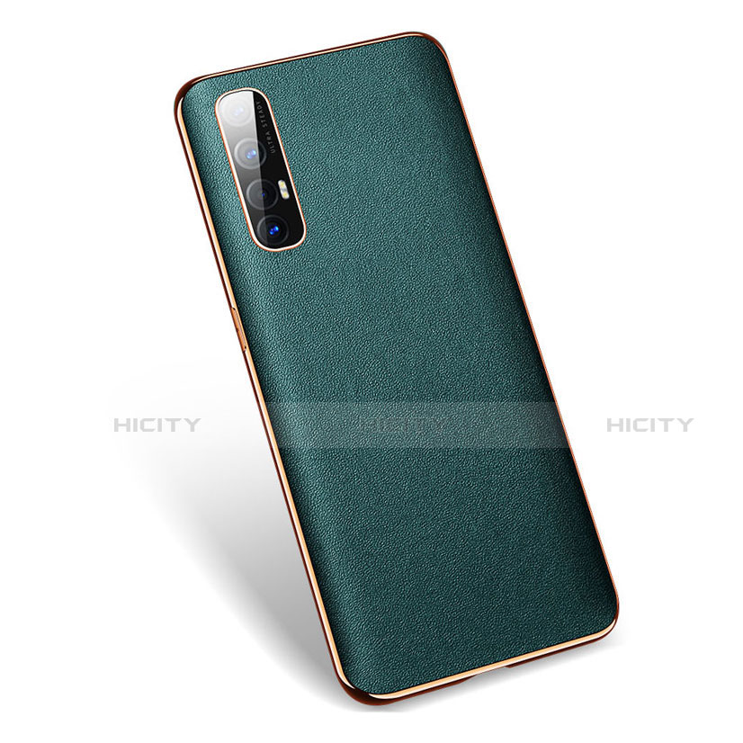Coque Luxe Cuir Housse Etui L01 pour Oppo Find X2 Neo Vert Plus
