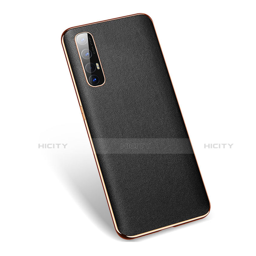 Coque Luxe Cuir Housse Etui L01 pour Oppo Reno3 Pro Noir Plus