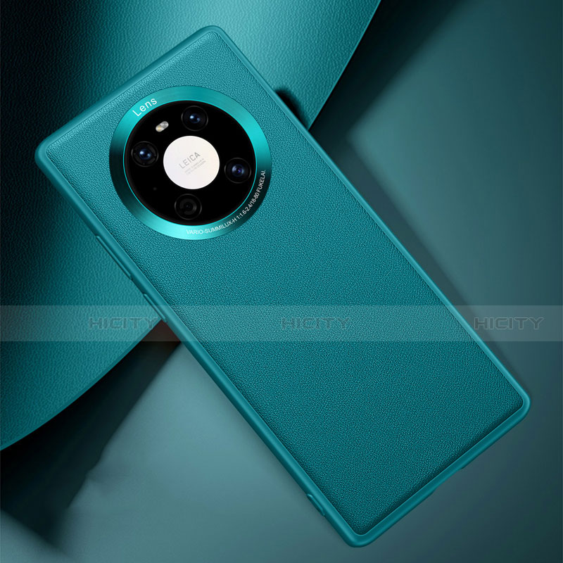 Coque Luxe Cuir Housse Etui L03 pour Huawei Mate 40 Cyan Plus