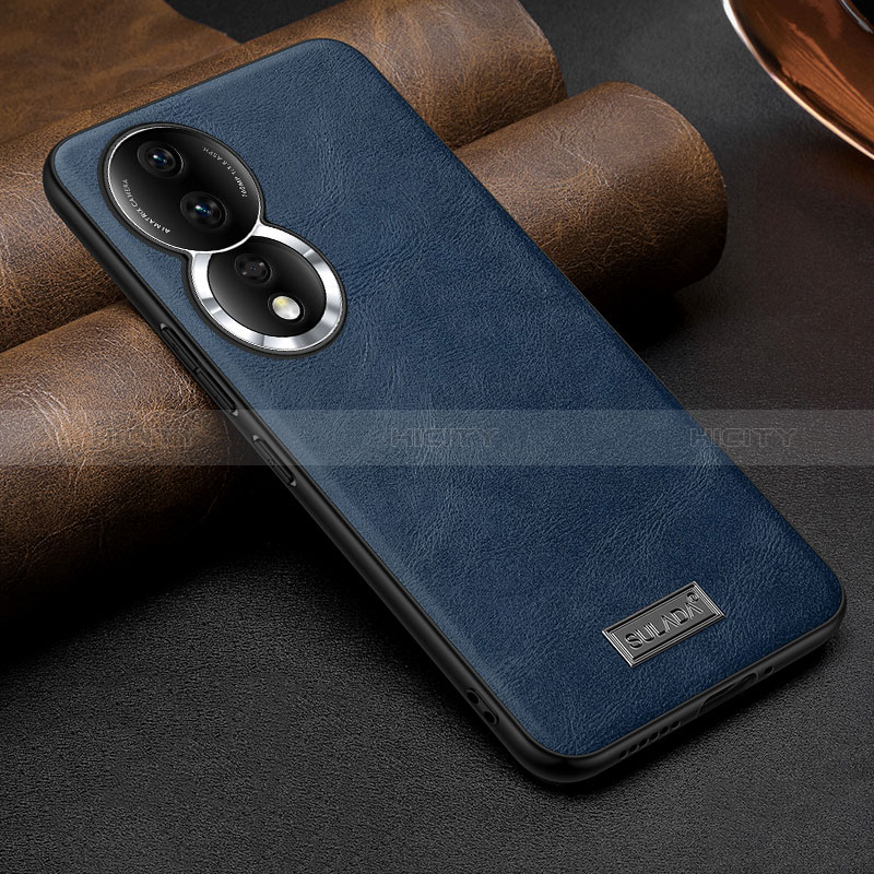 Coque Luxe Cuir Housse Etui LD1 pour Huawei Honor 80 5G Bleu Plus