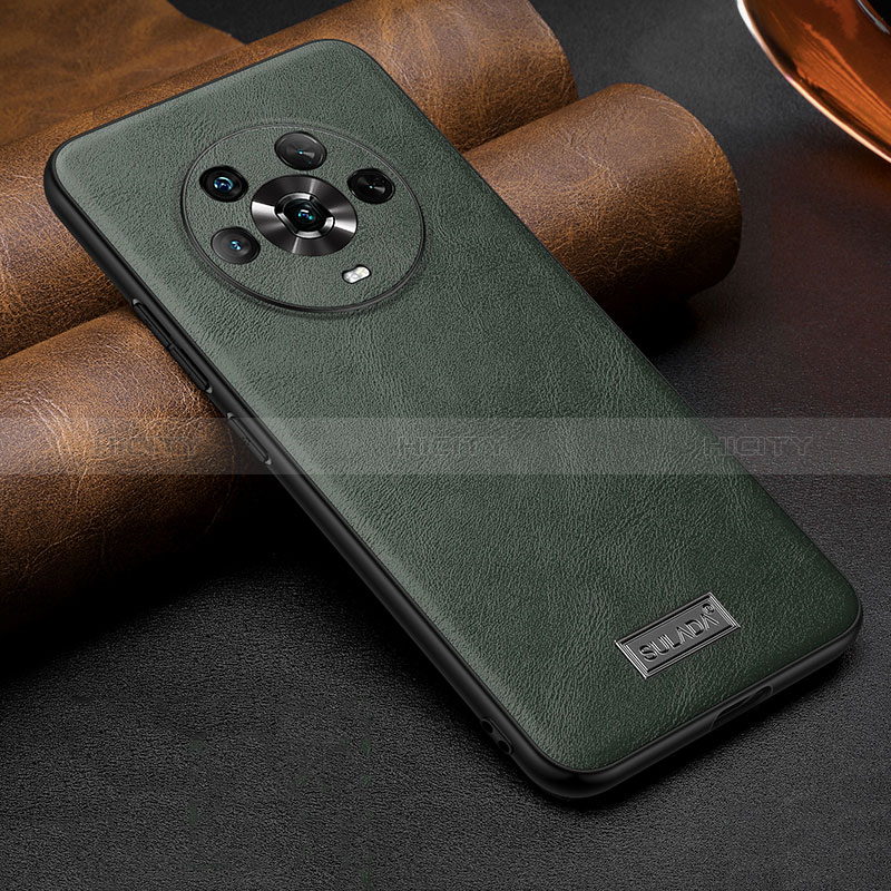 Coque Luxe Cuir Housse Etui LD1 pour Huawei Honor Magic4 5G Vert Plus