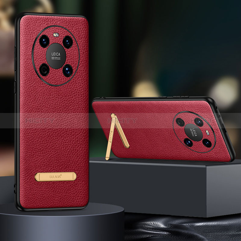 Coque Luxe Cuir Housse Etui LD1 pour Huawei Mate 40 Rouge Plus