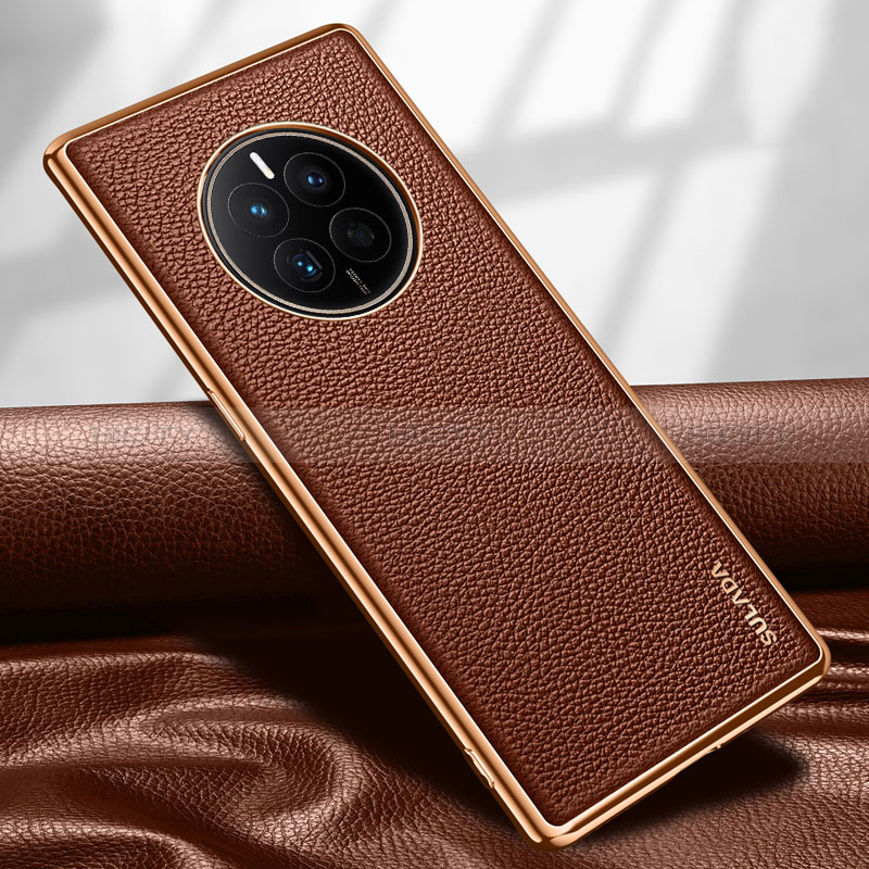 Coque Luxe Cuir Housse Etui LD1 pour Huawei Mate 50 Marron Plus