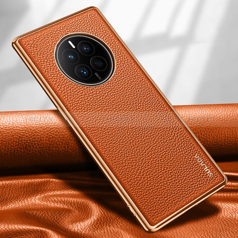 Coque Luxe Cuir Housse Etui LD1 pour Huawei Mate 50E Orange Plus