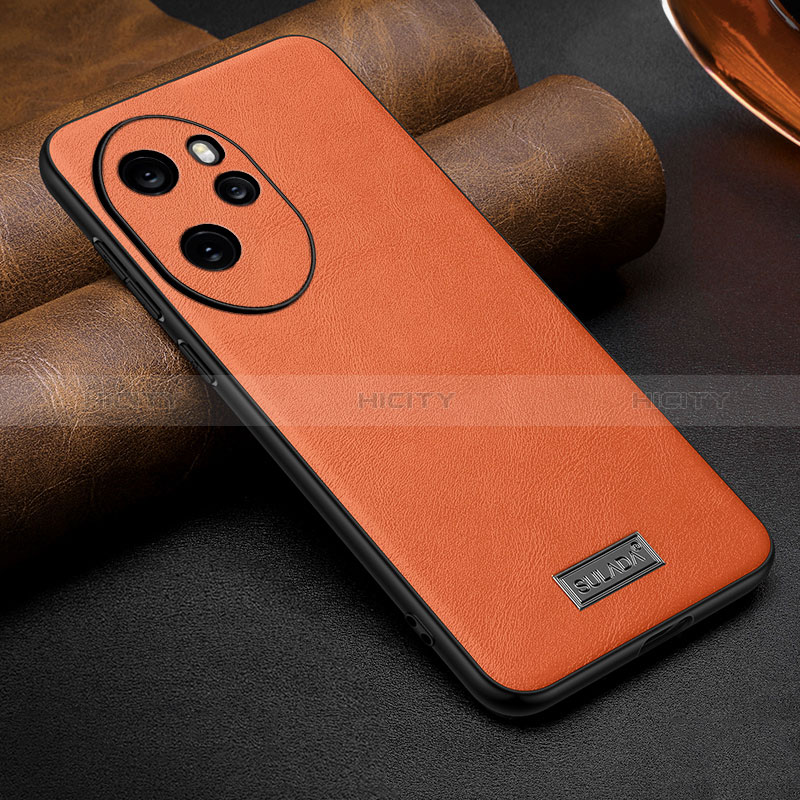 Coque Luxe Cuir Housse Etui LD2 pour Huawei Honor 100 Pro 5G Orange Plus