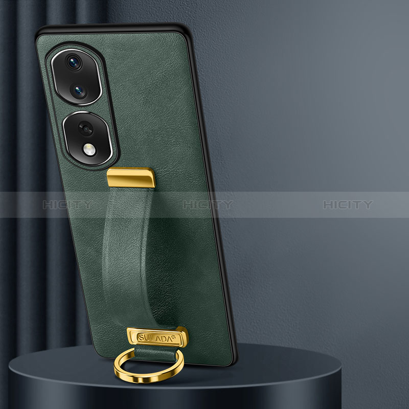 Coque Luxe Cuir Housse Etui LD2 pour Huawei Honor 80 Pro 5G Vert Plus