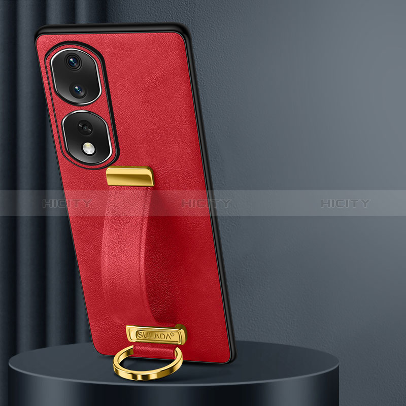 Coque Luxe Cuir Housse Etui LD2 pour Huawei Honor 80 Pro Flat 5G Rouge Plus