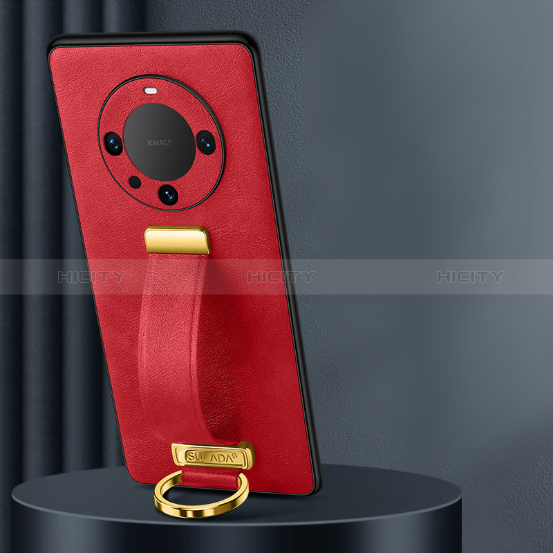 Coque Luxe Cuir Housse Etui LD2 pour Huawei Mate 60 Pro Rouge Plus