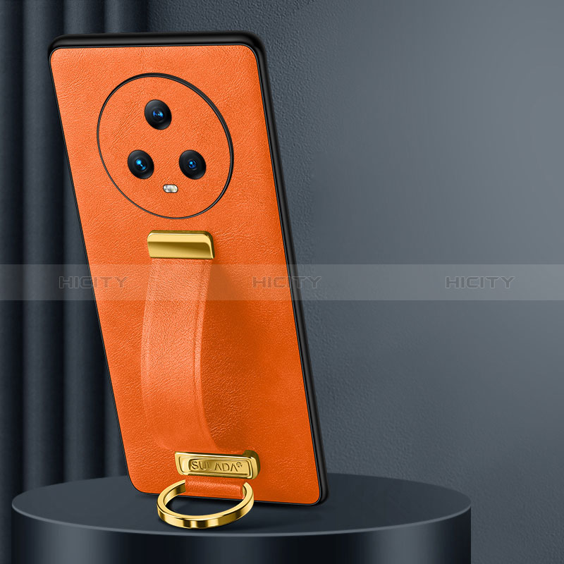 Coque Luxe Cuir Housse Etui LD3 pour Huawei Honor Magic5 5G Orange Plus