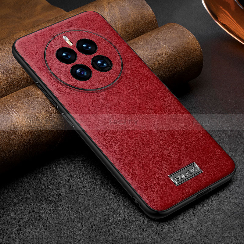 Coque Luxe Cuir Housse Etui LD3 pour Huawei Mate 50 Rouge Plus