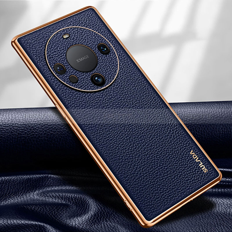 Coque Luxe Cuir Housse Etui LD3 pour Huawei Mate 60 Pro+ Plus Bleu Plus