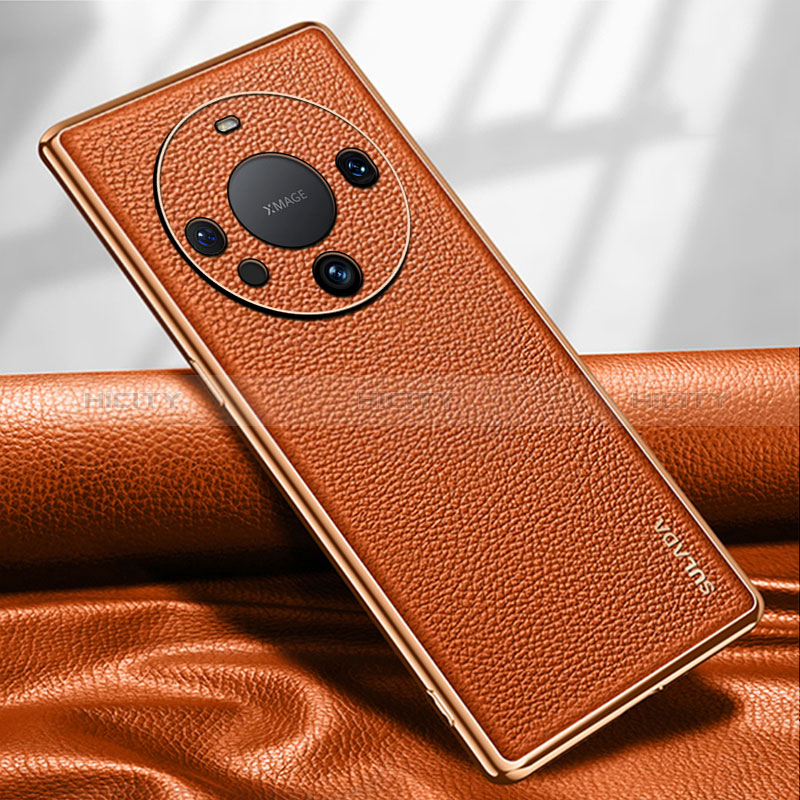 Coque Luxe Cuir Housse Etui LD3 pour Huawei Mate 60 Pro+ Plus Orange Plus