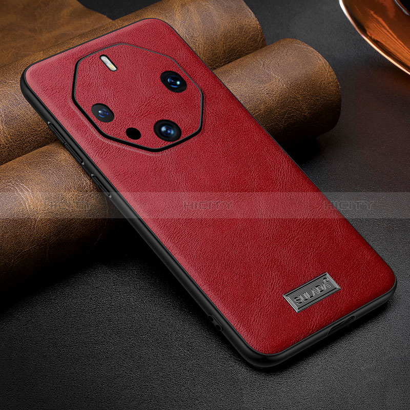 Coque Luxe Cuir Housse Etui LD3 pour Huawei Mate 60 RS Ultimate Rouge Plus