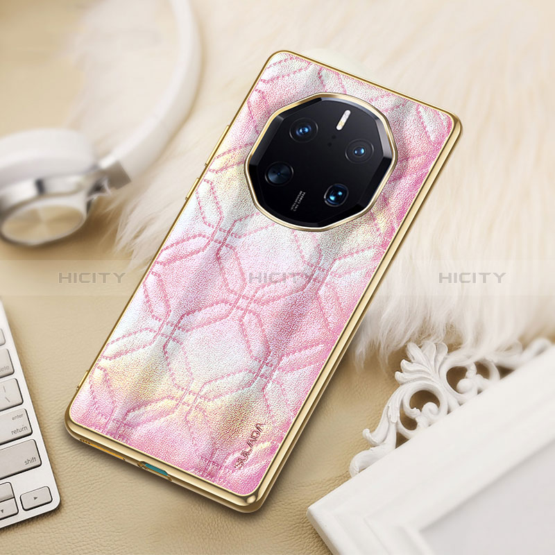 Coque Luxe Cuir Housse Etui LD4 pour Huawei Mate 50 RS Rose Plus