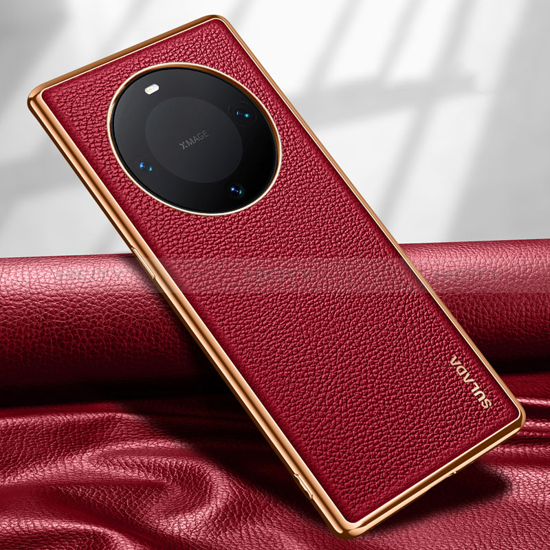 Coque Luxe Cuir Housse Etui LD4 pour Huawei Mate 60 Pro+ Plus Rouge Plus