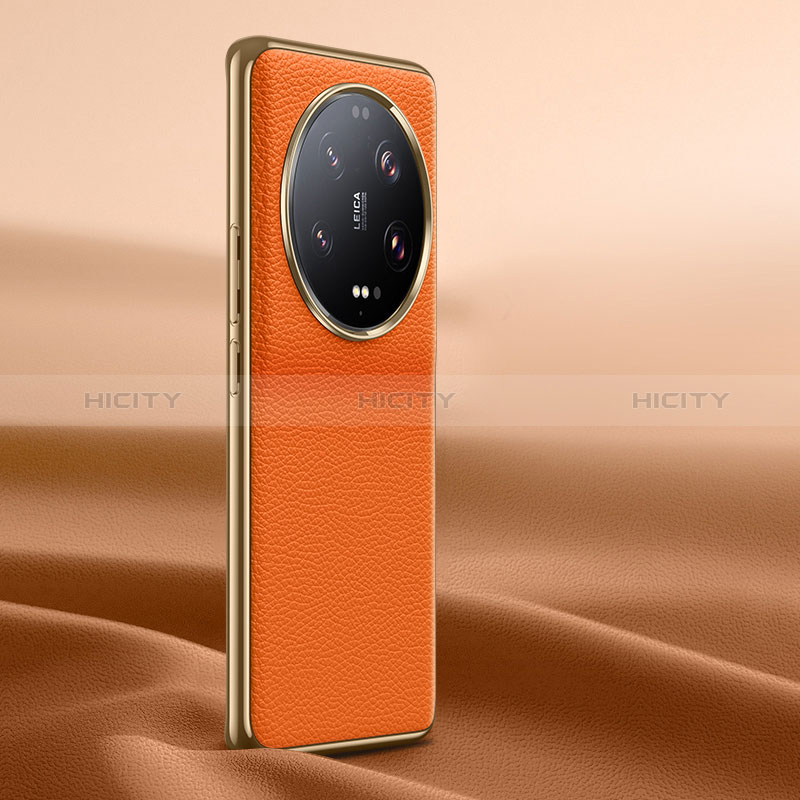 Coque Luxe Cuir Housse Etui LF1 pour Xiaomi Mi 13 Ultra 5G Orange Plus