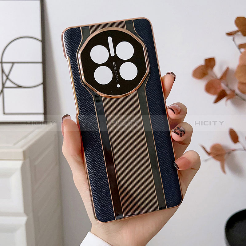 Coque Luxe Cuir Housse Etui LF2 pour Huawei Mate 50 Bleu Plus