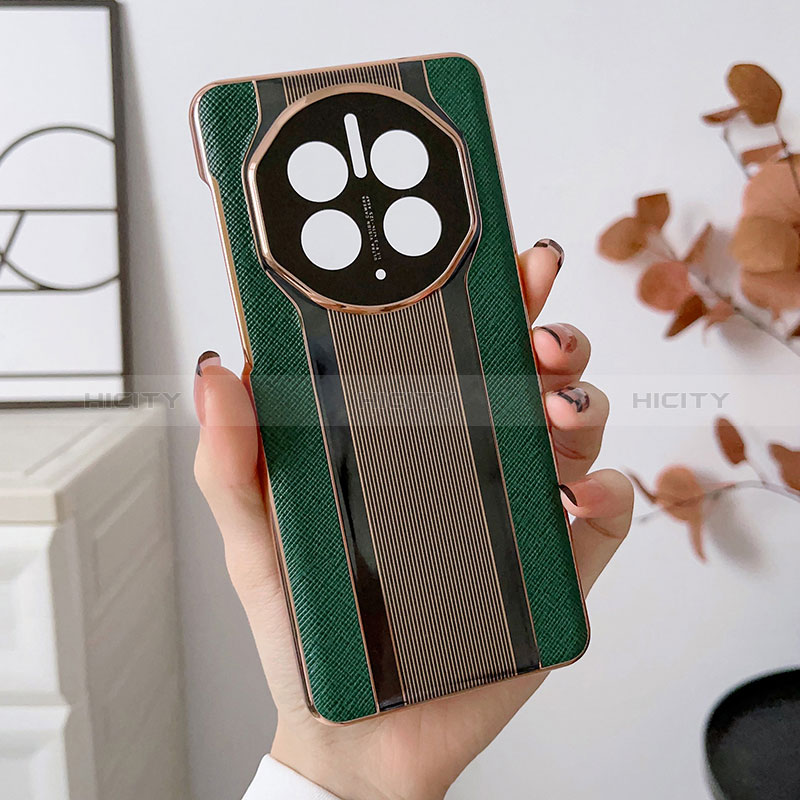 Coque Luxe Cuir Housse Etui LF2 pour Huawei Mate 50 RS Vert Plus