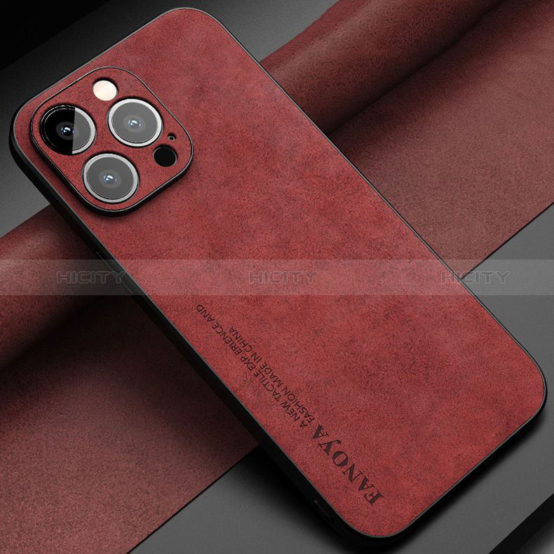 Coque Luxe Cuir Housse Etui LS1 pour Apple iPhone 12 Pro Rouge Plus