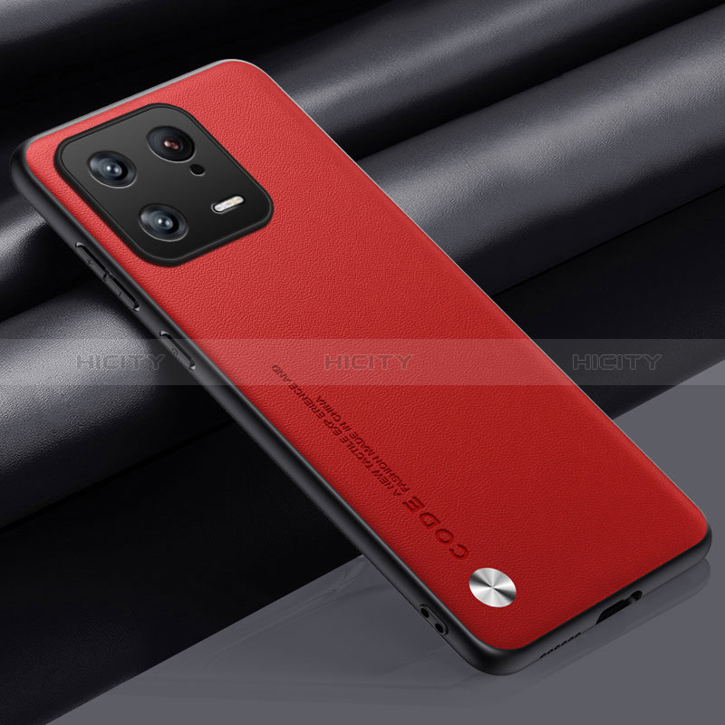 Coque Luxe Cuir Housse Etui LS1 pour Xiaomi Mi 13 5G Rouge Plus