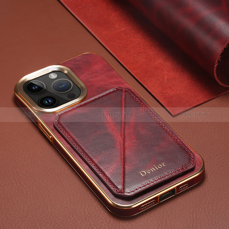 Coque Luxe Cuir Housse Etui MT1 pour Apple iPhone 14 Pro Max Rouge Plus