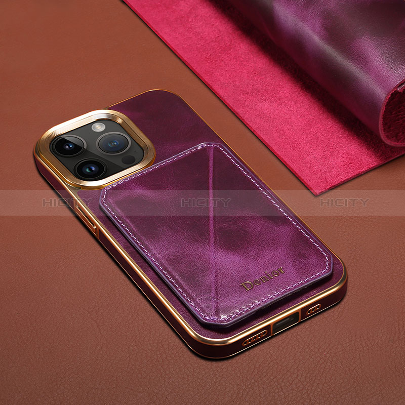 Coque Luxe Cuir Housse Etui MT1 pour Apple iPhone 14 Pro Max Violet Plus