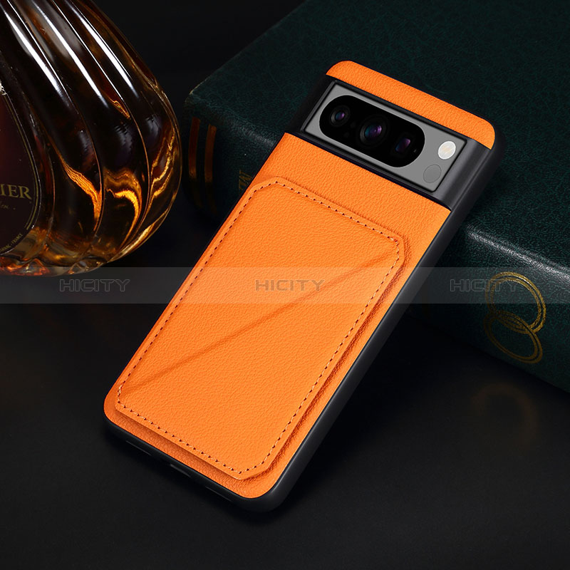 Coque Luxe Cuir Housse Etui MT2 pour Google Pixel 8 Pro 5G Orange Plus