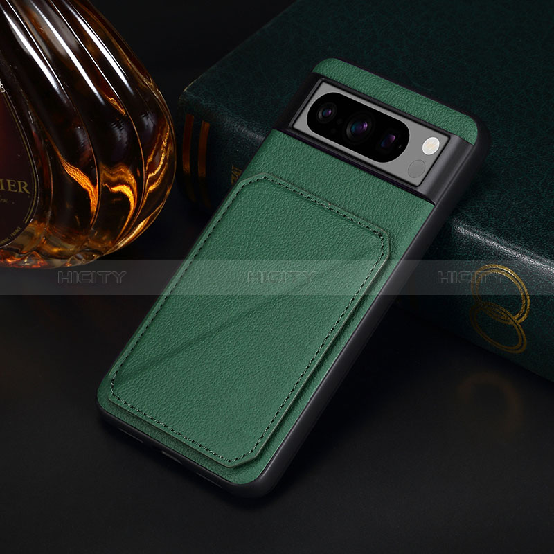 Coque Luxe Cuir Housse Etui MT2 pour Google Pixel 8 Pro 5G Vert Plus