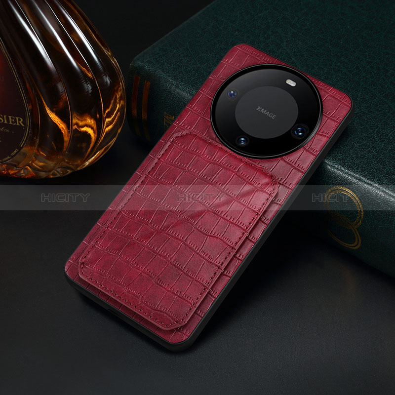 Coque Luxe Cuir Housse Etui MT2 pour Huawei Mate 60 Rouge Plus