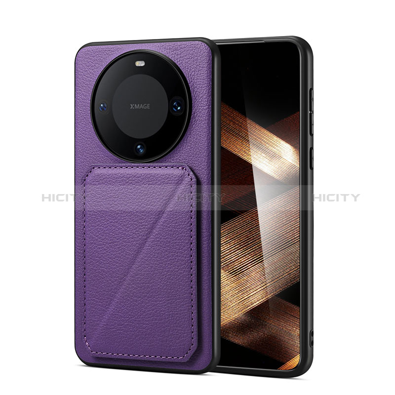 Coque Luxe Cuir Housse Etui MT3 pour Huawei Mate 60 Violet Plus