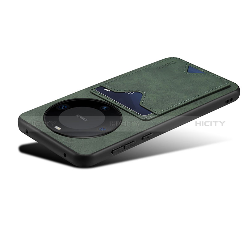 Coque Luxe Cuir Housse Etui MT5 pour Huawei Mate 60 Pro Vert Plus