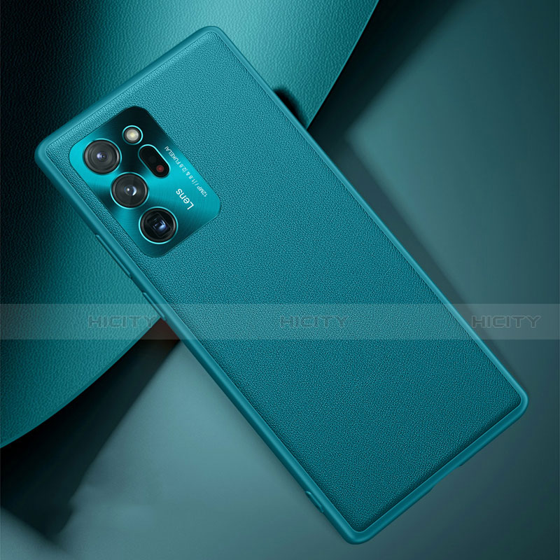 Coque Luxe Cuir Housse Etui N01 pour Samsung Galaxy Note 20 Ultra 5G Cyan Plus