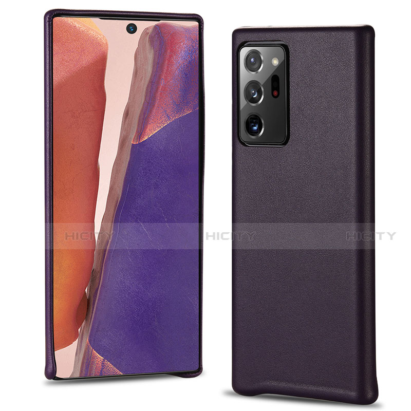 Coque Luxe Cuir Housse Etui N02 pour Samsung Galaxy Note 20 Ultra 5G Violet Plus