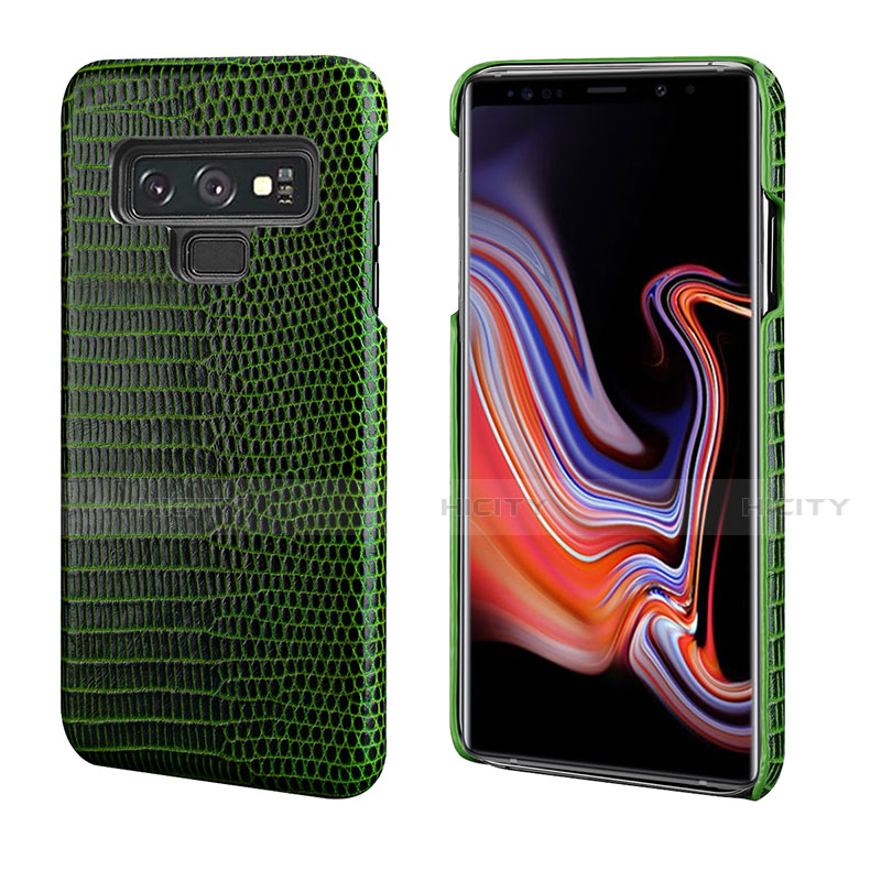 Coque Luxe Cuir Housse Etui P02 pour Samsung Galaxy Note 9 Vert Plus