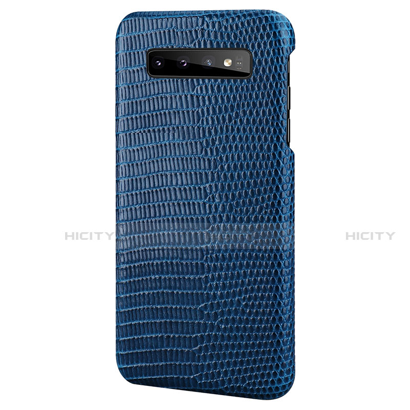 Coque Luxe Cuir Housse Etui P02 pour Samsung Galaxy S10e Bleu Plus