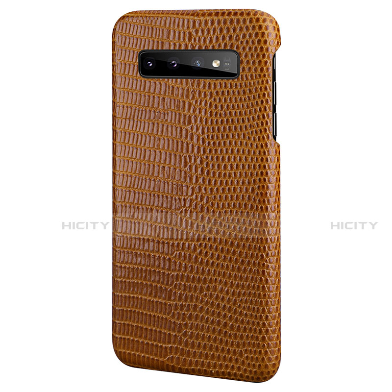 Coque Luxe Cuir Housse Etui P02 pour Samsung Galaxy S10e Marron Plus