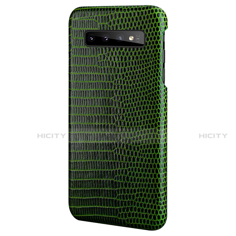 Coque Luxe Cuir Housse Etui P02 pour Samsung Galaxy S10e Vert Plus