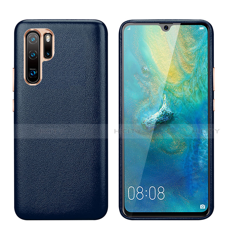 Coque Luxe Cuir Housse Etui P03 pour Huawei P30 Pro Bleu Plus