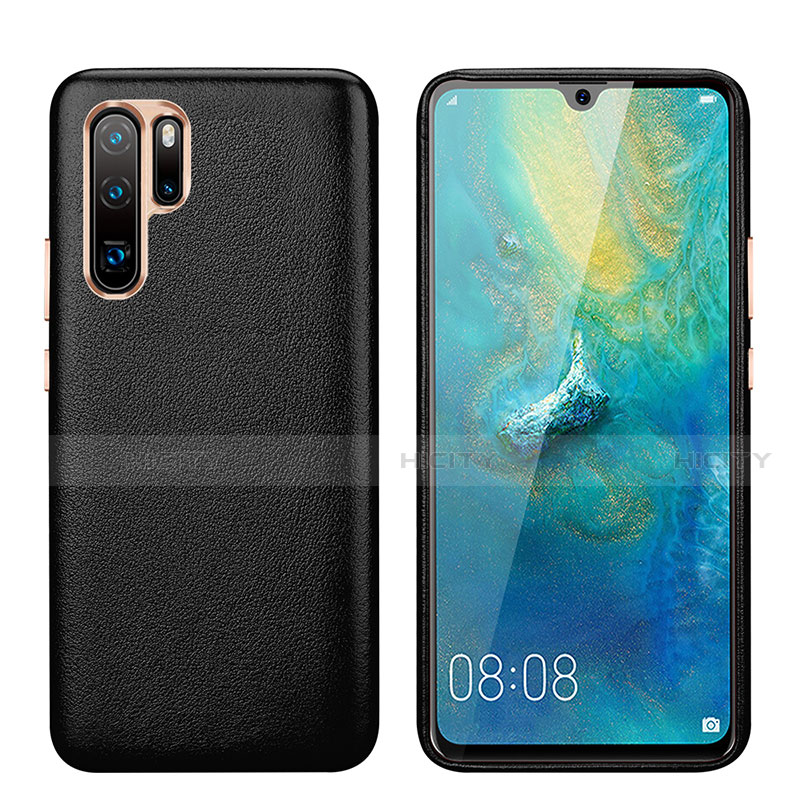 Coque Luxe Cuir Housse Etui P03 pour Huawei P30 Pro New Edition Noir Plus