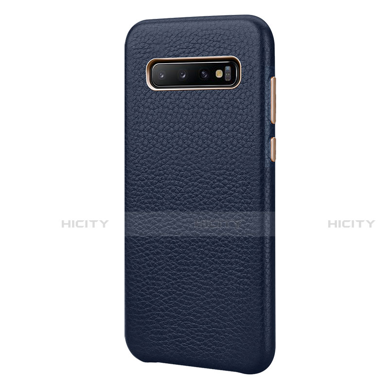 Coque Luxe Cuir Housse Etui P03 pour Samsung Galaxy S10 Plus Bleu Plus