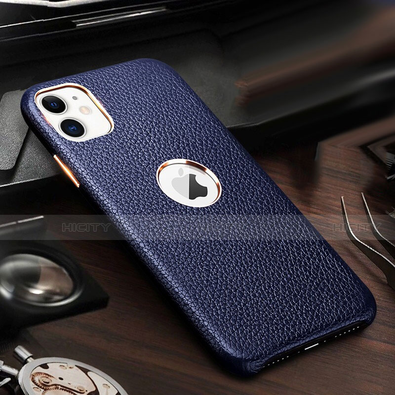 Coque Luxe Cuir Housse Etui pour Apple iPhone 11 Bleu Plus