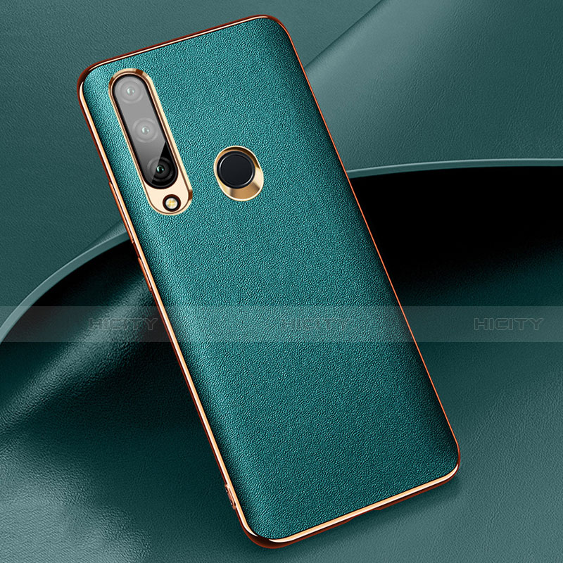 Coque Luxe Cuir Housse Etui pour Huawei Enjoy 10 Plus Vert Plus