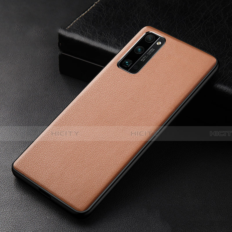 Coque Luxe Cuir Housse Etui pour Huawei Honor 30 Pro Orange Plus