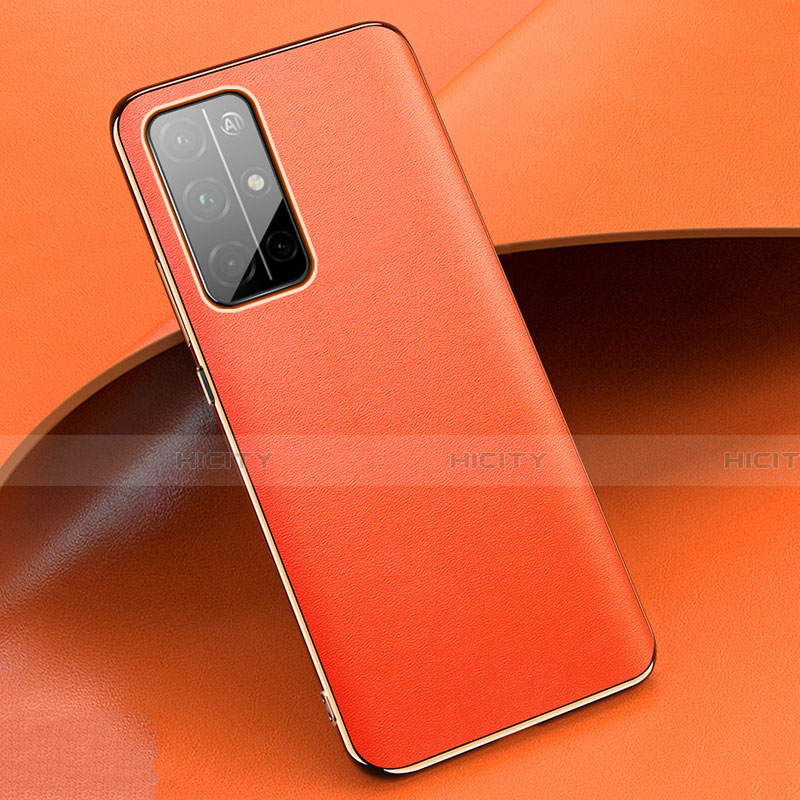 Coque Luxe Cuir Housse Etui pour Huawei Honor 30S Orange Plus