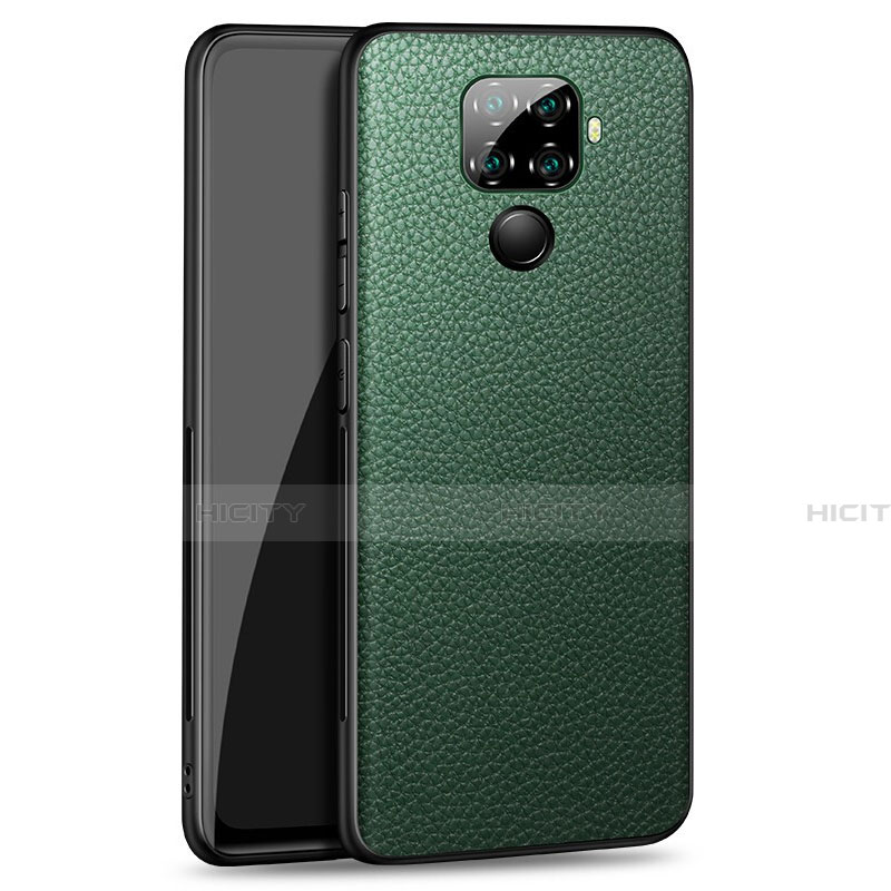 Coque Luxe Cuir Housse Etui pour Huawei Mate 30 Lite Vert Plus